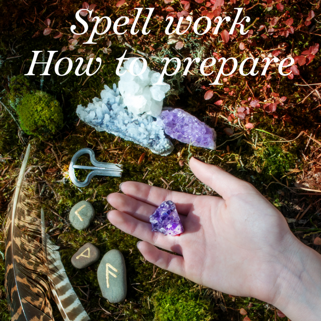 Cleanse and charge your crystals in preparation for spell work