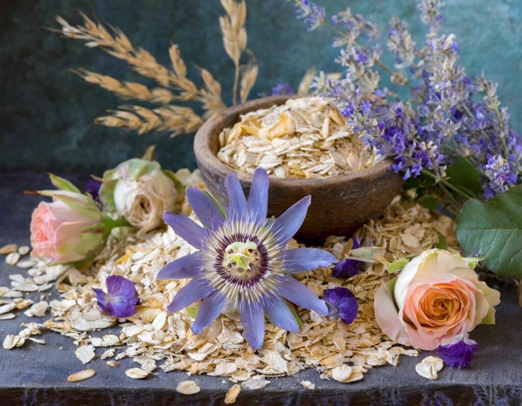 Passionflowers, rose and oats are herbs that may be beneficial to your sleep